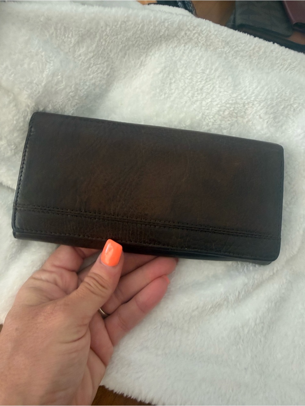 Vintage Italian Calfskin Dark Brown Leather Wallet
